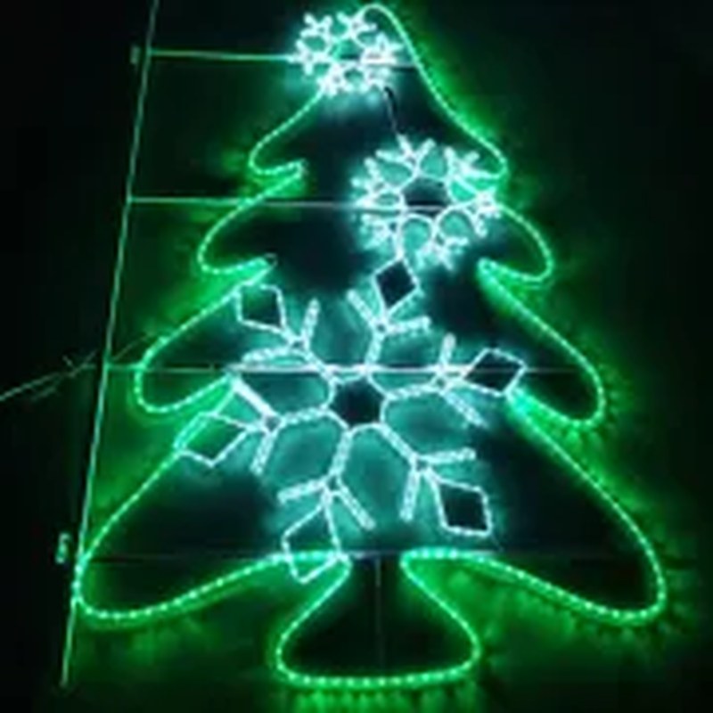 Christmas Pole Decorations Tree and Snowflakes