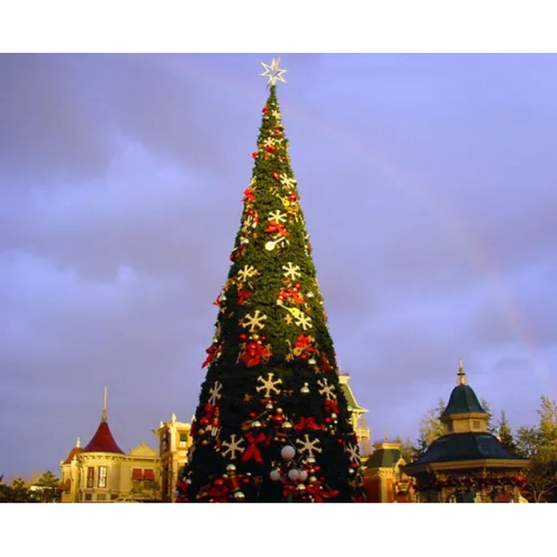 Giant Christmas Tree with Decorations and Lights