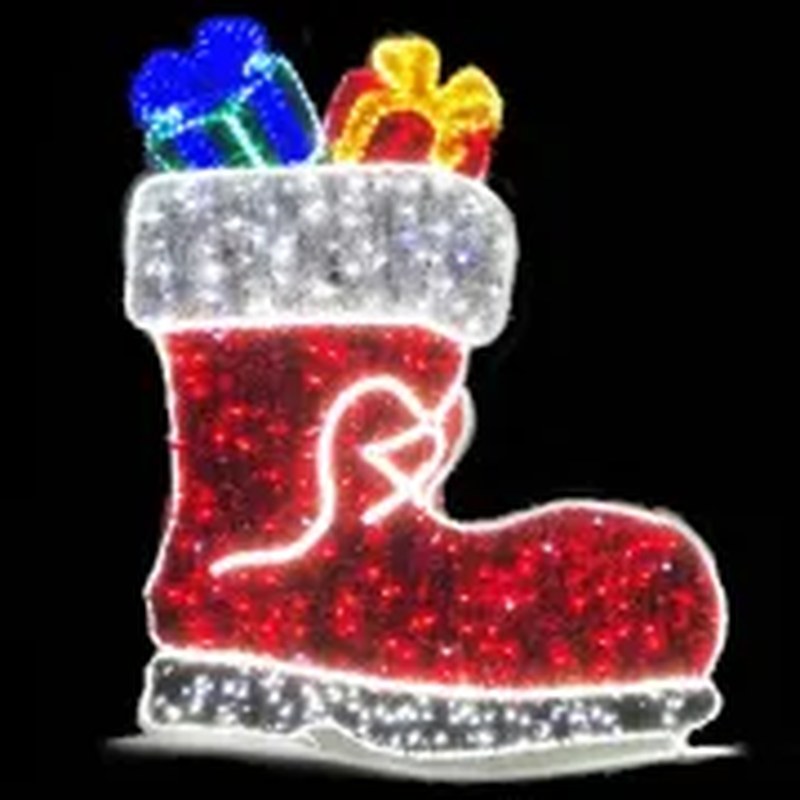LED Lighted Santa’s Boot for Outdoor Decoration