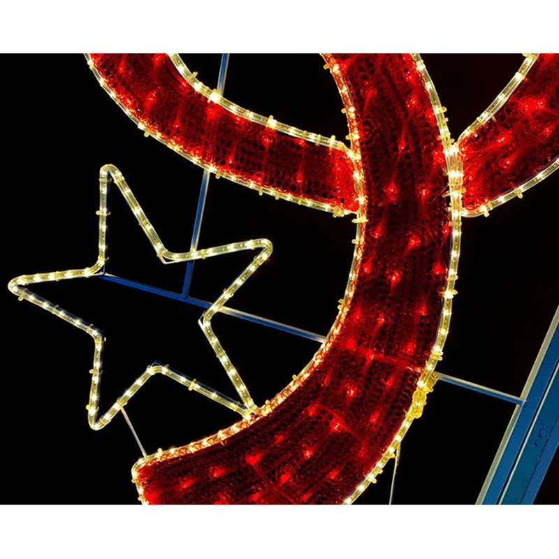Ribbon Christmas Lights with Stars for Poles