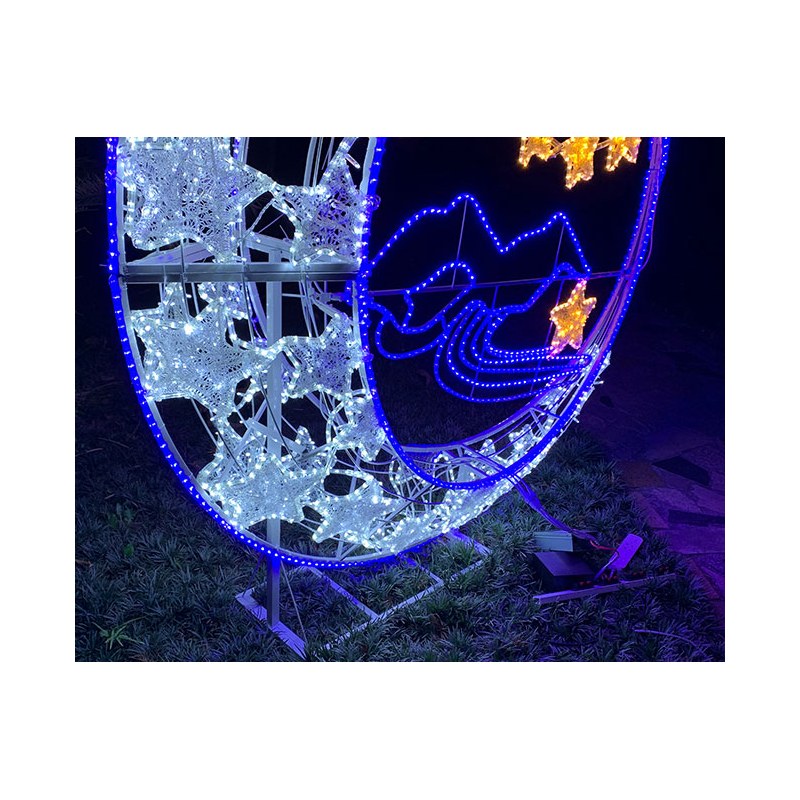Large LED Crescent Moon Light with Stars