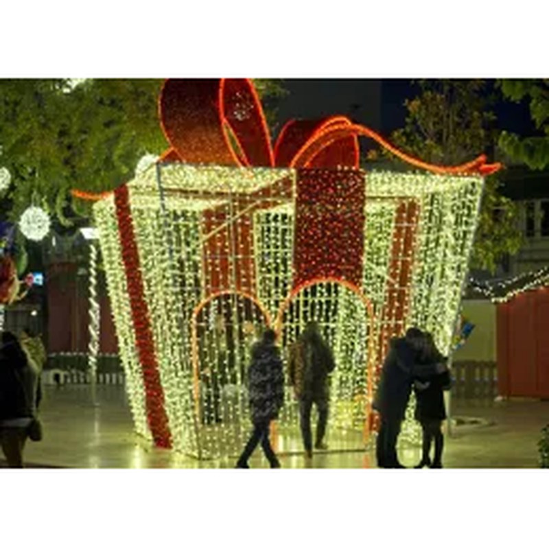 Red Green and Blue Outdoor Light Balls with Stars