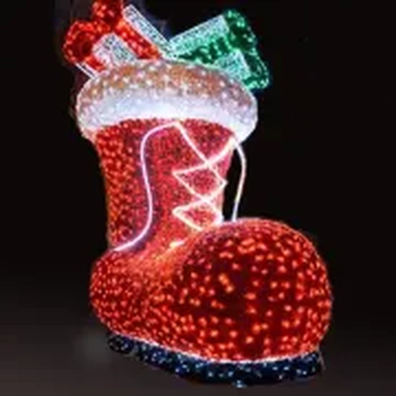 Christmas Decorative Large Lighted Santa Shoes