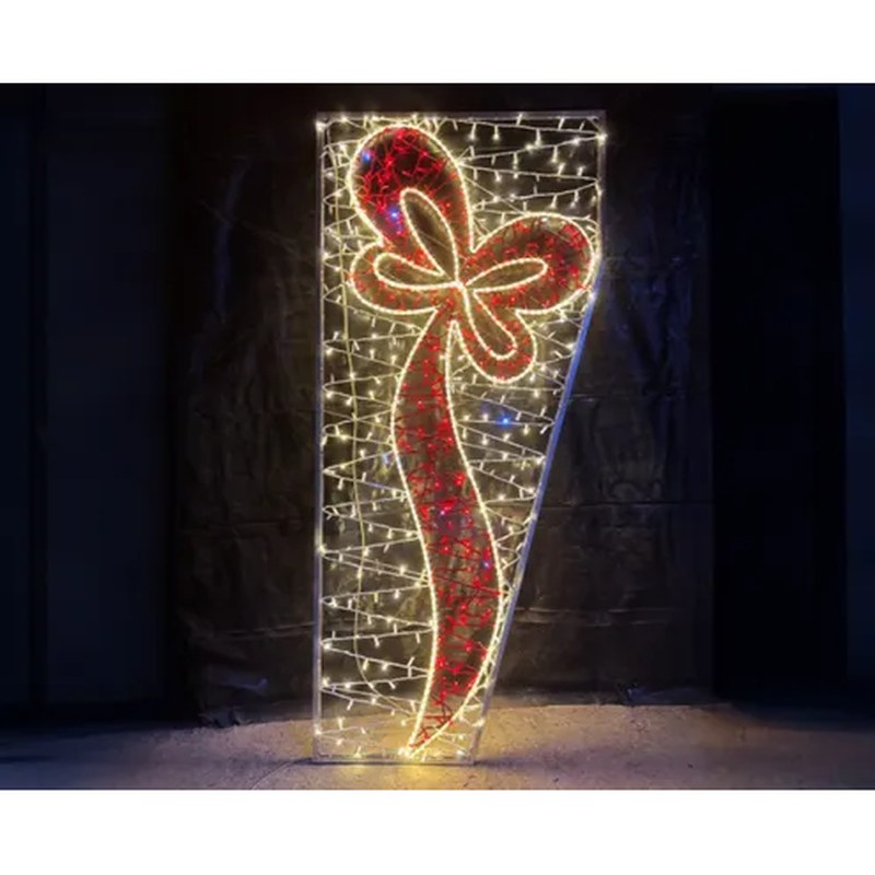 Lighted Outdoor Christmas Bows for Pole Decoration