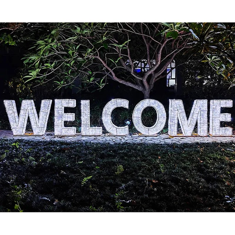 Large LED Lighted Christmas Welcome Sign